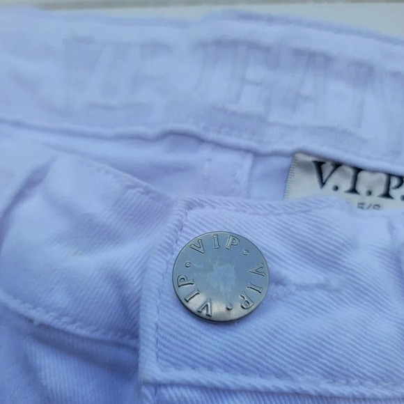 VIP Jeans Womens Skinny White Stretch Distressed High Waist 30x24 Denim 5/6 - Picture 8 of 9